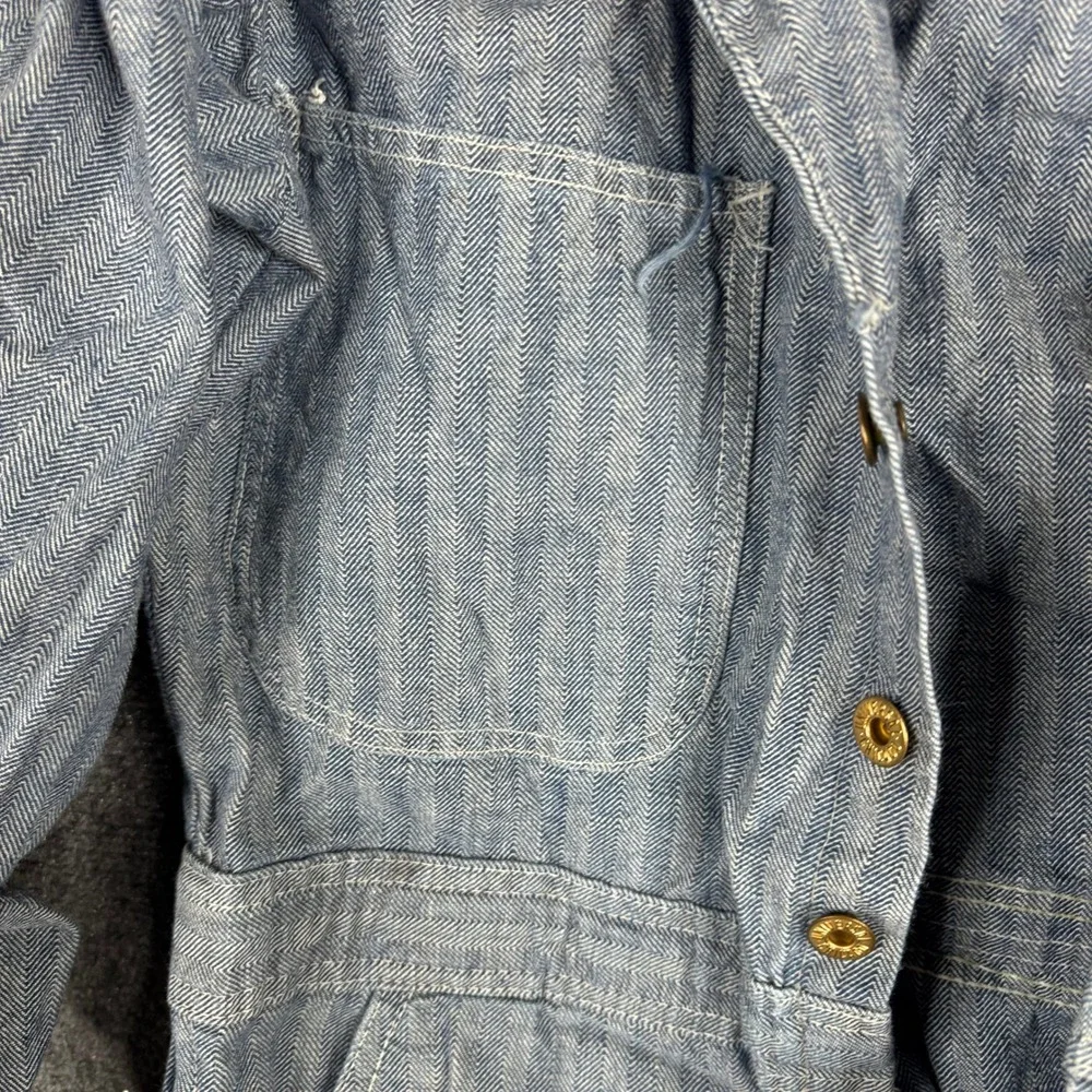 Universal Overall Co Coveralls Mens Size 34 Blue Herringbone Cotton Stone Cutter